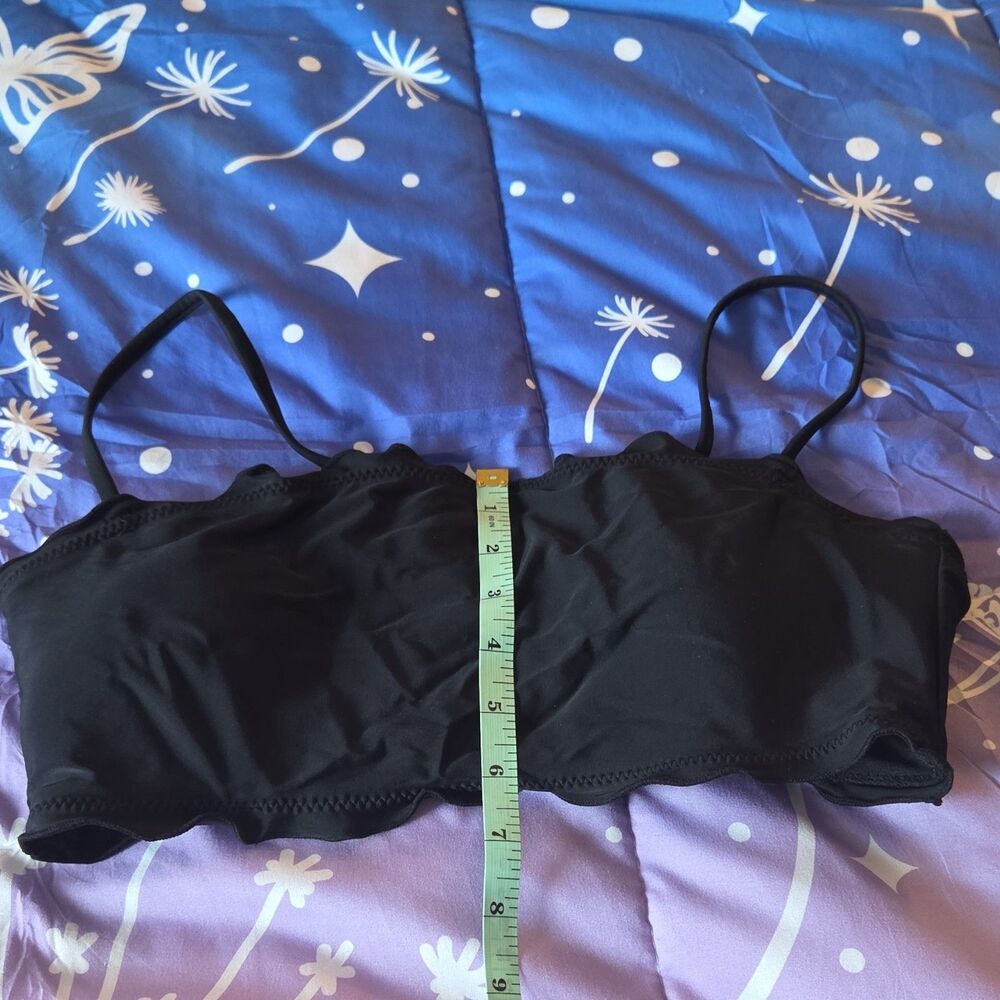 No Boundaries Bandeau Bikini Top Black Wireless Adjustable Straps L (11-13)